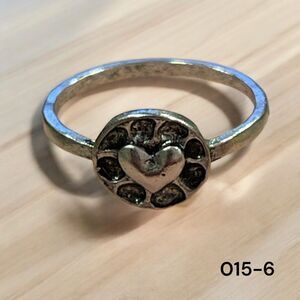 Womens Ring Size 6 Band Silver Metal Boho Heart Love Jewelry 015-6